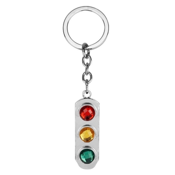 Δημιουργικά διαφημιστικά δώρα μπρελόκ αυτοκινήτου με φανάρι, αλυσίδα κρεμαστό κόσμημα με κρεμαστό κόσμημα με πινακίδα σήμανσης κυκλοφορίας, μπρελόκ