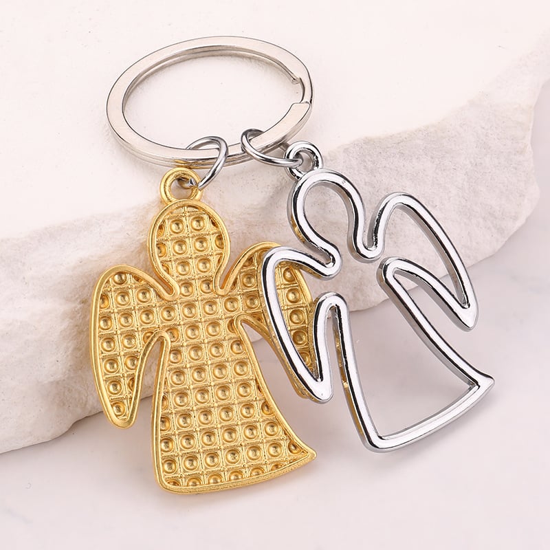 În stoc, cadou creativ en-gros, cadou mic, desene animate drăguțe, seria Little Angel Girl, breloc, pandantiv, set de două piese