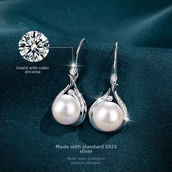 Εργοστάσιο Χονδρικής Φυσικό Κολιέ από Μαργαριτάρια Γλυκού Νερού Κολιέ Γυναικείο Δώρο Γενεθλίων Ασημένιο Μενταγιόν για Μαλλιά