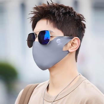 Vasaros naujovė – 5D „Ice Silk“ apsauginė kaukė nuo saulės, vientisos spalvos, trimatė, apsauganti nuo UV spindulių (UPF50) + viso veido apsauginė kaukė nuo saulės.