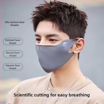 Vasaros naujovė – 5D „Ice Silk“ apsauginė kaukė nuo saulės, vientisos spalvos, trimatė, apsauganti nuo UV spindulių (UPF50) + viso veido apsauginė kaukė nuo saulės.