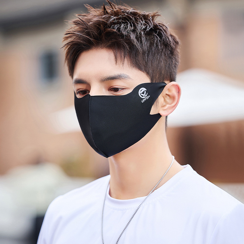 Vasaros naujovė – 5D „Ice Silk“ apsauginė kaukė nuo saulės, vientisos spalvos, trimatė, apsauganti nuo UV spindulių (UPF50) + viso veido apsauginė kaukė nuo saulės.