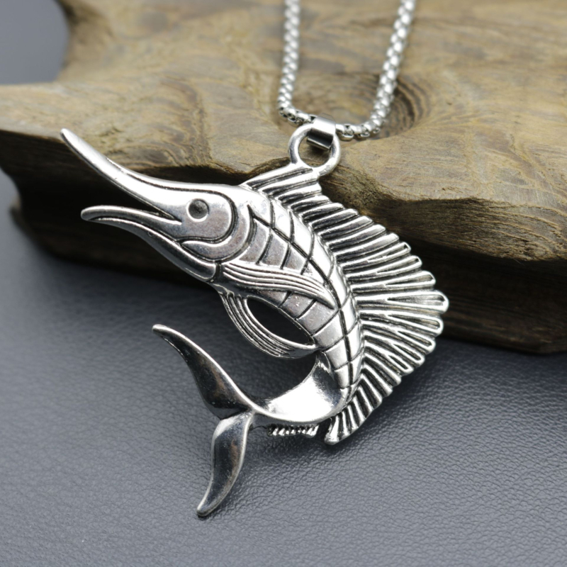 Korėjietiškos mados kardžuvės pakabukas, madingas vyriškas hiphopo stiliaus kvadratinės grandinėlės formos vėrinys vyrams