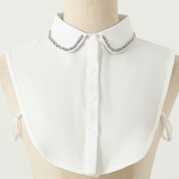 Κορεατική εκδοχή της άνοιξης και του φθινοπώρου με χάντρες νυχιών, γυναικείο πουλόβερ με διακοσμητικό γιακά, χάντρες νυχιών από σιφόν, χονδρική πώληση με ψεύτικο γιακά