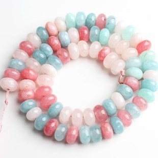 Tarpvalstybiniai morganito abakuso karoliukai, išsibarstę karoliukai, papuošalų aksesuarai, apyrankės karoliukai