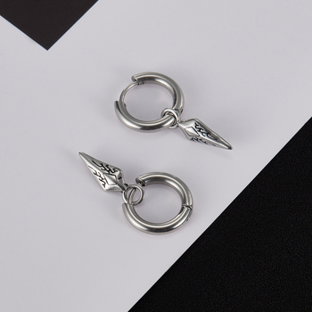 Трансгранични европейски и американски горещи обеци мъжки бижута модни прости нишови обеци от неръждаема стомана с универсален дизайн