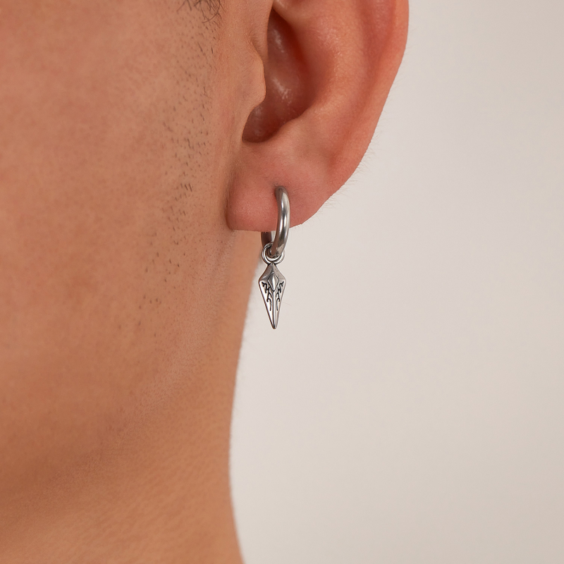 Piiriülesed Euroopa ja Ameerika Ühendriikide kuumad kõrvarõngad meeste ehted mood lihtsad niši universaalse disainiga roostevabast terasest kõrvarõngad