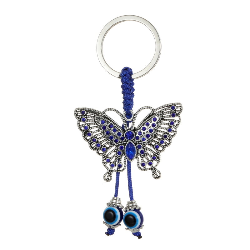 Piiriülene võtmehoidja, kuradisilma lehed, liblikas, piiriülene ehe, loominguline võtmehoidja, sinine silmakott, ripats