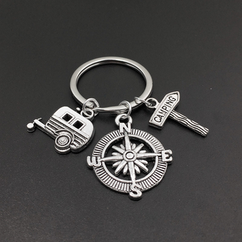 Ευρωπαϊκό και αμερικανικό εξωτερικό εμπόριο κοσμημάτων εξωτερικού κάμπινγκ σακίδιο μενταγιόν RV πινακίδα οδικής σήμανσης πυξίδα μπρελόκ