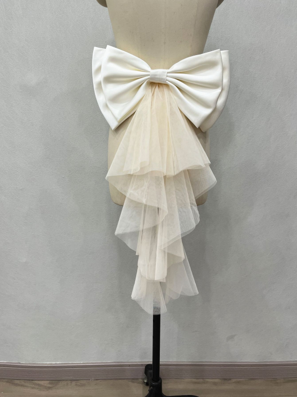 Originaal ehted satiinist võrgust lipsu vöökohaga pulmakleit fotograafia aksessuaarid saba eksport V148