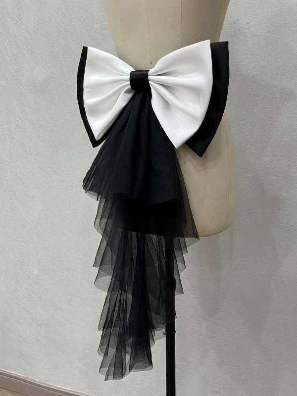 Originaal ehted satiinist võrgust lipsu vöökohaga pulmakleit fotograafia aksessuaarid saba eksport V148