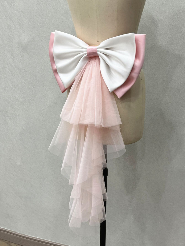 Originaal ehted satiinist võrgust lipsu vöökohaga pulmakleit fotograafia aksessuaarid saba eksport V148