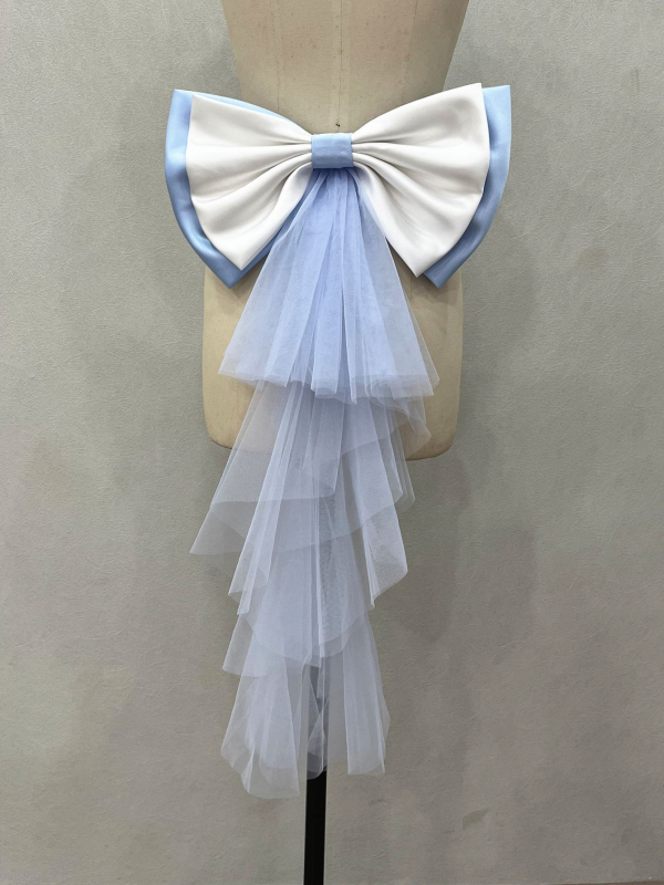 Originaal ehted satiinist võrgust lipsu vöökohaga pulmakleit fotograafia aksessuaarid saba eksport V148