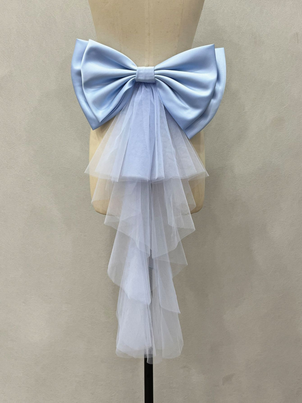 Originaal ehted satiinist võrgust lipsu vöökohaga pulmakleit fotograafia aksessuaarid saba eksport V148