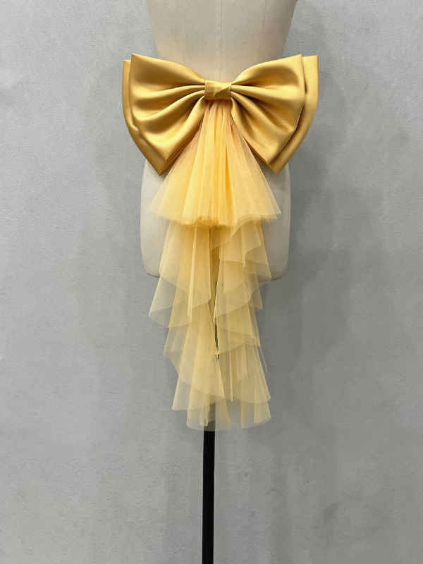 Originaal ehted satiinist võrgust lipsu vöökohaga pulmakleit fotograafia aksessuaarid saba eksport V148