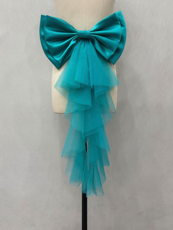 Originaal ehted satiinist võrgust lipsu vöökohaga pulmakleit fotograafia aksessuaarid saba eksport V148