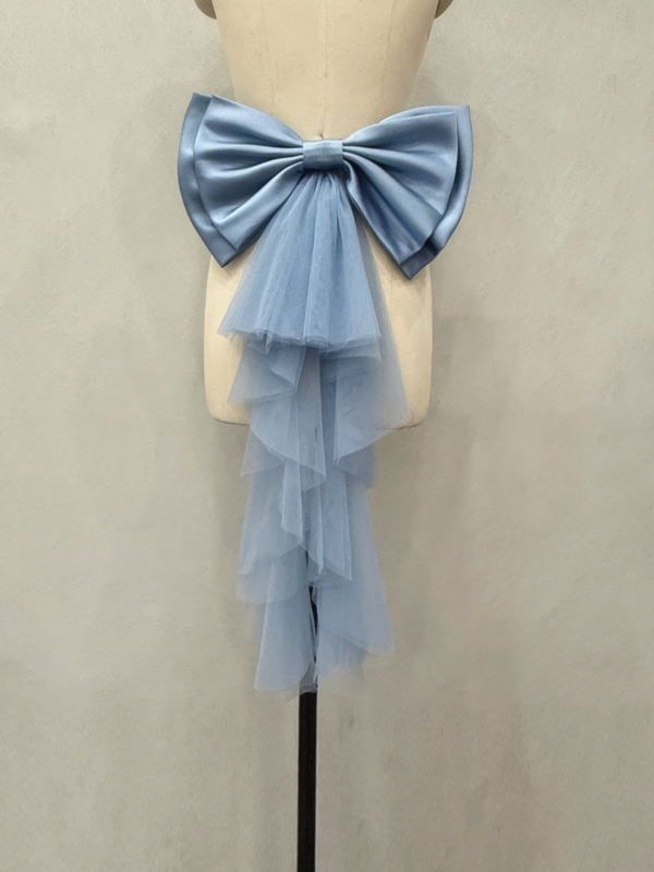 Originaal ehted satiinist võrgust lipsu vöökohaga pulmakleit fotograafia aksessuaarid saba eksport V148