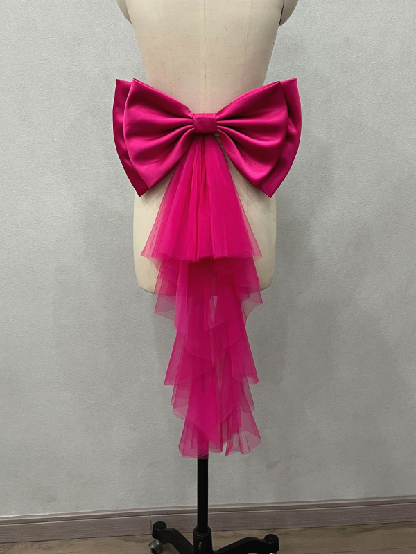 Originaal ehted satiinist võrgust lipsu vöökohaga pulmakleit fotograafia aksessuaarid saba eksport V148