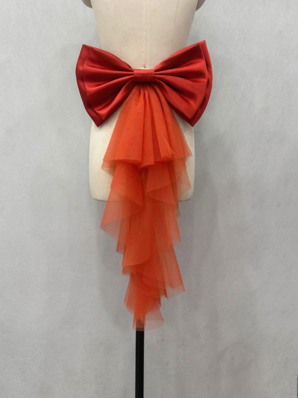 Originaal ehted satiinist võrgust lipsu vöökohaga pulmakleit fotograafia aksessuaarid saba eksport V148