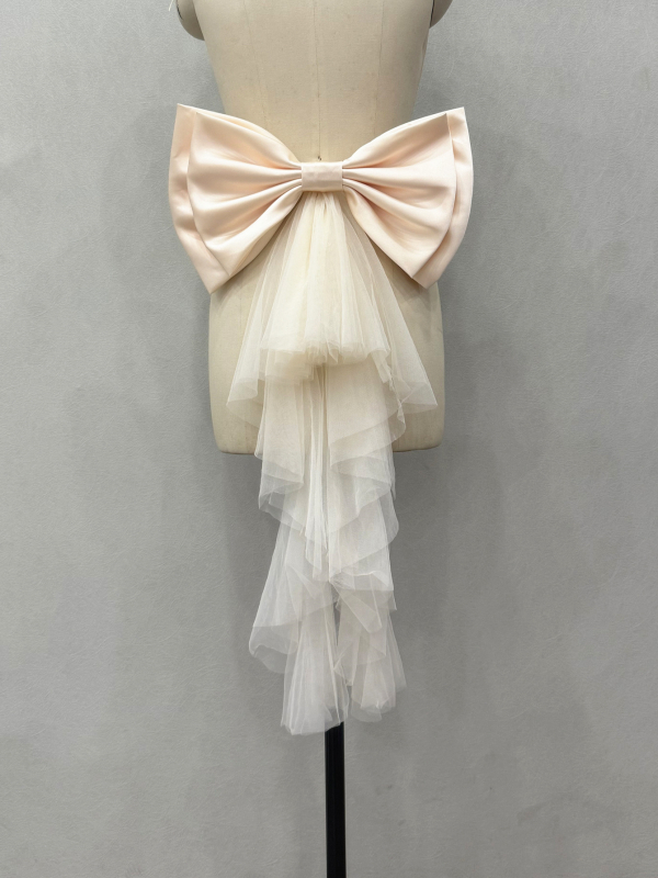 Originaal ehted satiinist võrgust lipsu vöökohaga pulmakleit fotograafia aksessuaarid saba eksport V148