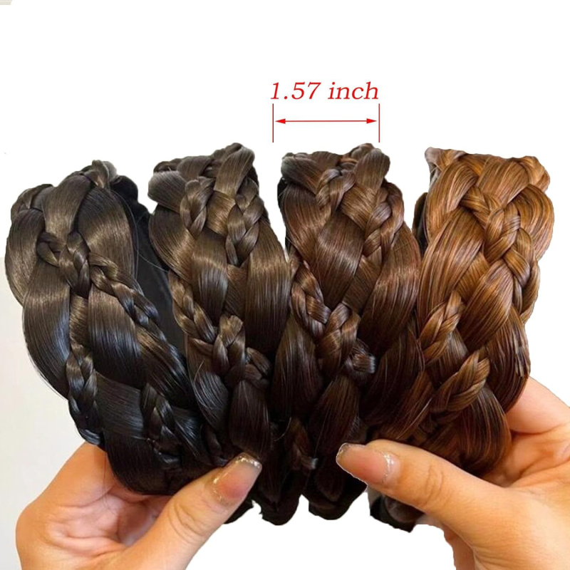 Seitsmepaelaga võileivapunutisega parukapeapael, käsitsi kootud punutud peapael, naturaalse imitatsiooniga, kõrge peanahaga juukseklamber, juukseaksessuaarid