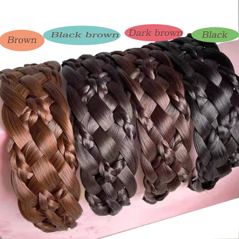 Seitsmepaelaga võileivapunutisega parukapeapael, käsitsi kootud punutud peapael, naturaalse imitatsiooniga, kõrge peanahaga juukseklamber, juukseaksessuaarid