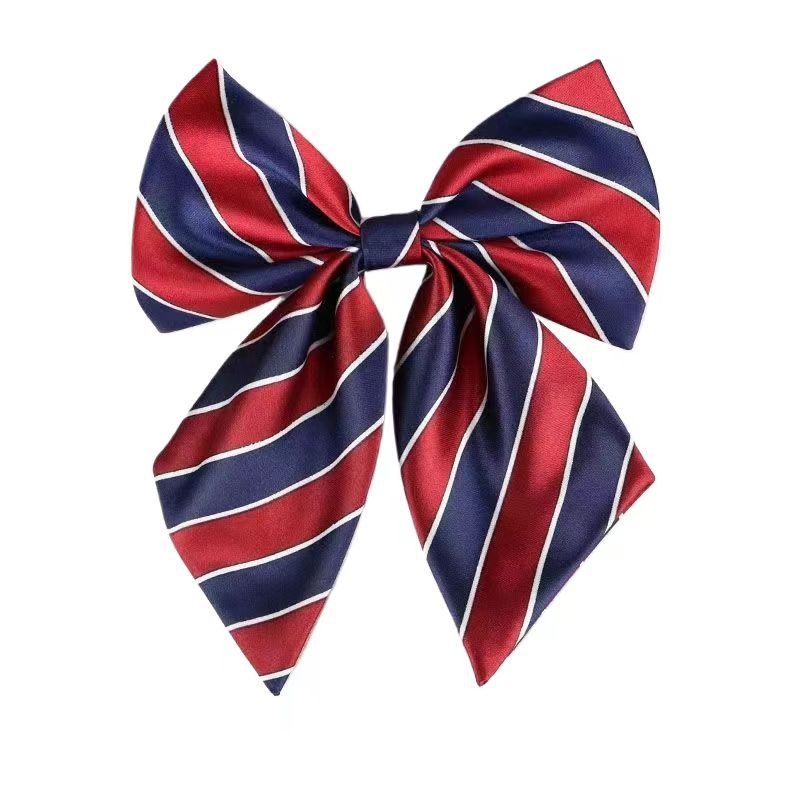 Spalvoti dryžuoti dalykiniai vyriški ir moteriški darbo marškiniai su kaspino apykakle ir balti derantys kaklaraiščiai, bankiniai kaklaraiščiai