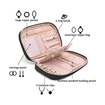 Amazon Geantă de depozitare pentru bijuterii nouă Geantă de călătorie portabilă pentru bijuterii Geantă de depozitare pentru cercei Geantă de depozitare pentru bijuterii ...