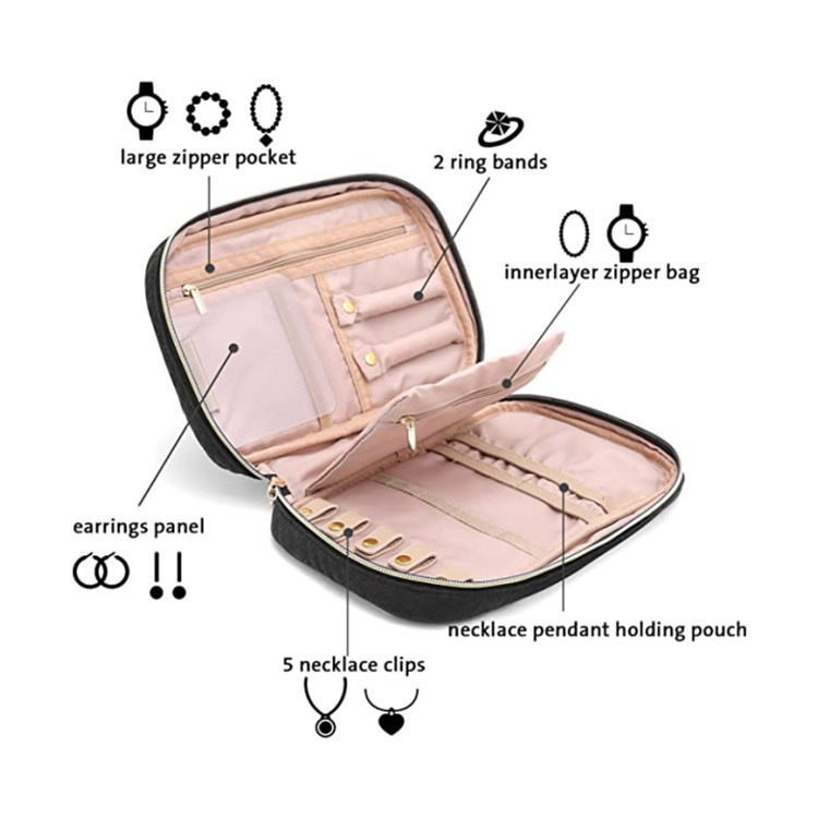 Amazon Geantă de depozitare pentru bijuterii nouă Geantă de călătorie portabilă pentru bijuterii Geantă de depozitare pentru cercei Geantă de depozitare pentru bijuterii ...