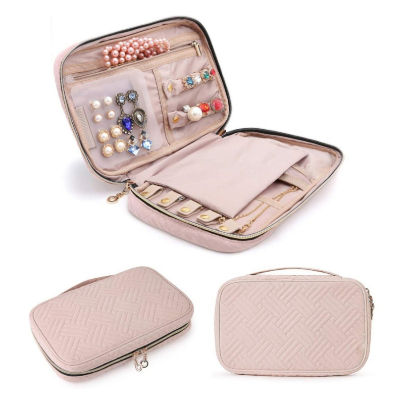 Amazon Geantă de depozitare pentru bijuterii nouă Geantă de călătorie portabilă pentru bijuterii Geantă de depozitare pentru cercei Geantă de depozitare pentru bijuterii ...