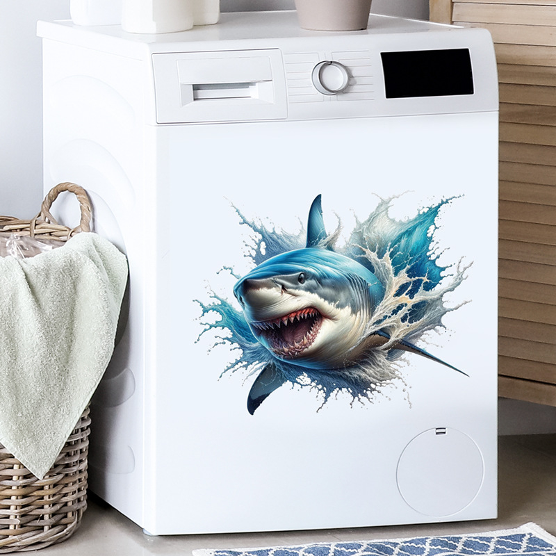 Personaalne 3D visuaalne loominguline haikleebis WC-potile, isekleepuv koomiksiga WC-kleebis lastetoa taustakleebis