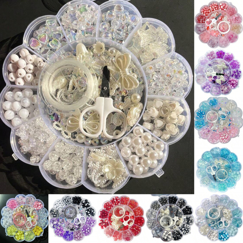 Spalvinga 13 grotelių slyvų žiedų lėkščių rinkinys dėžutėje, tarpvalstybinis, karštai parduodamas „pasidaryk pats“ papuošalų apyrankių papuošalų aksesuaras