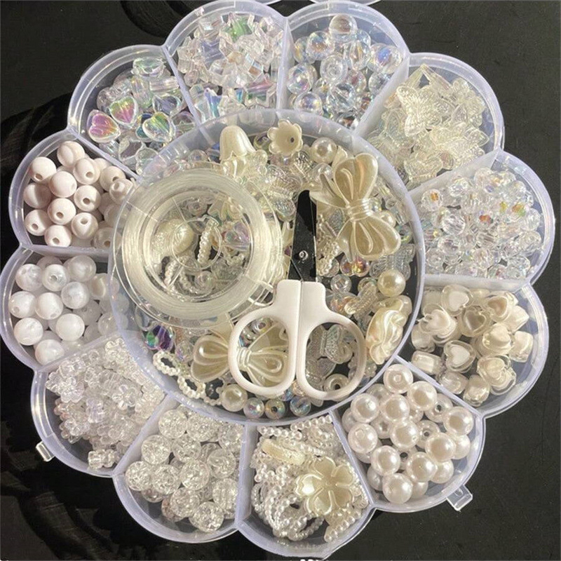 Spalvinga 13 grotelių slyvų žiedų lėkščių rinkinys dėžutėje, tarpvalstybinis, karštai parduodamas „pasidaryk pats“ papuošalų apyrankių papuošalų aksesuaras