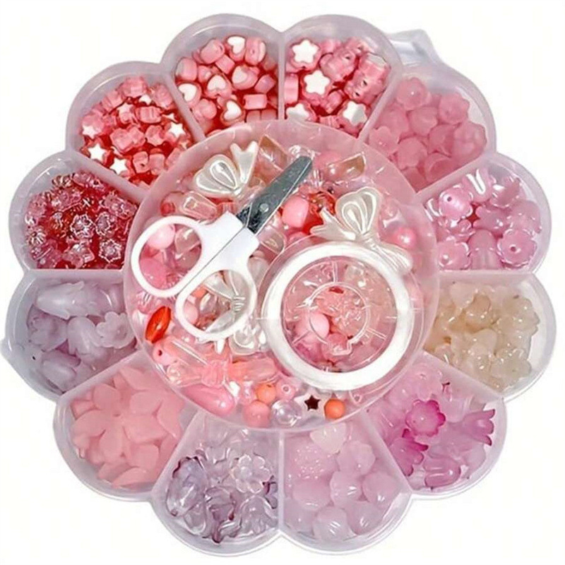 Spalvinga 13 grotelių slyvų žiedų lėkščių rinkinys dėžutėje, tarpvalstybinis, karštai parduodamas „pasidaryk pats“ papuošalų apyrankių papuošalų aksesuaras