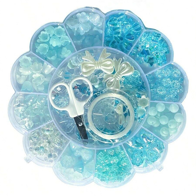 Spalvinga 13 grotelių slyvų žiedų lėkščių rinkinys dėžutėje, tarpvalstybinis, karštai parduodamas „pasidaryk pats“ papuošalų apyrankių papuošalų aksesuaras