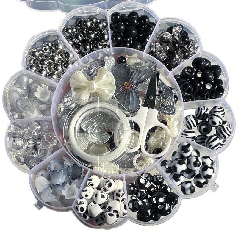 Spalvinga 13 grotelių slyvų žiedų lėkščių rinkinys dėžutėje, tarpvalstybinis, karštai parduodamas „pasidaryk pats“ papuošalų apyrankių papuošalų aksesuaras