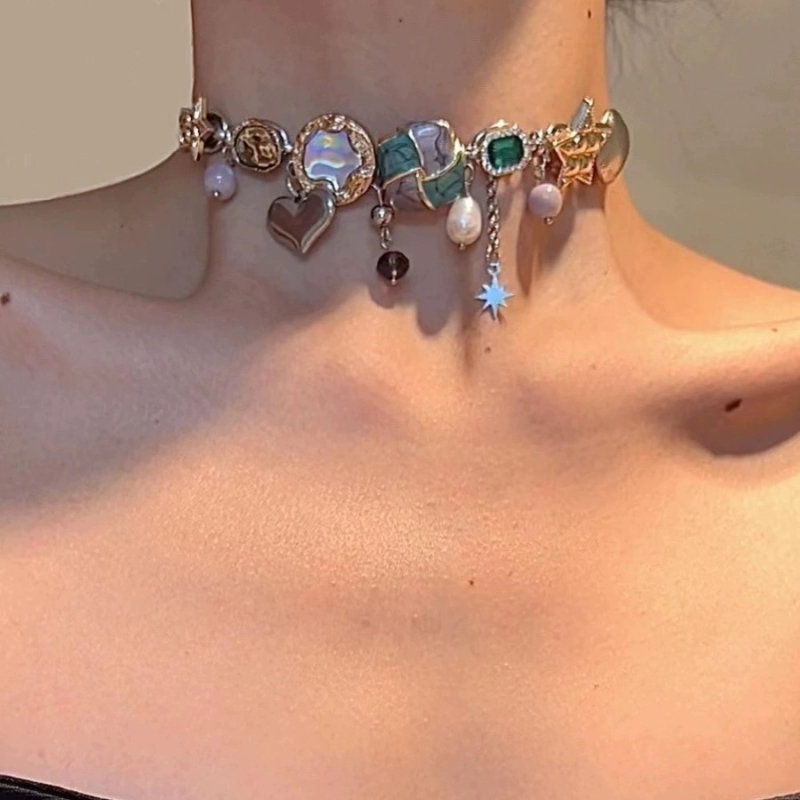 Originalni dizajn emajlirane ogrlice, vintage retro izuzetna ručno izrađena ogrlica