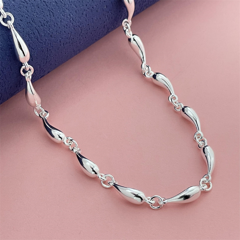 Temu Euroopa ja Ameerika ehete hulgimüük 925 hõbetatud 46CM täispikk kaelakee laos hulgimüügis