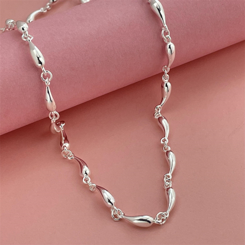 Temu Euroopa ja Ameerika ehete hulgimüük 925 hõbetatud 46CM täispikk kaelakee laos hulgimüügis