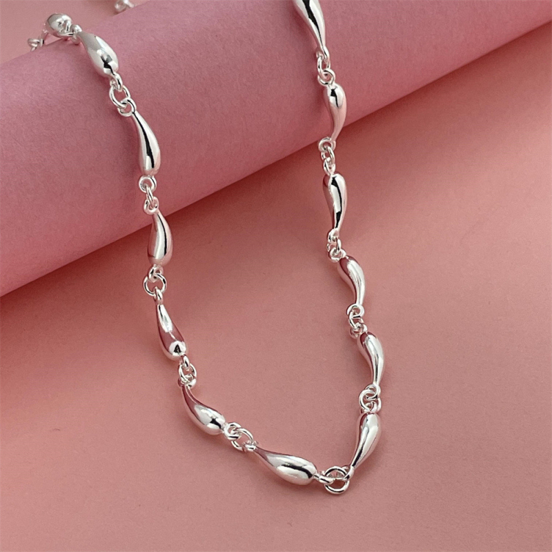 Temu Euroopa ja Ameerika ehete hulgimüük 925 hõbetatud 46CM täispikk kaelakee laos hulgimüügis