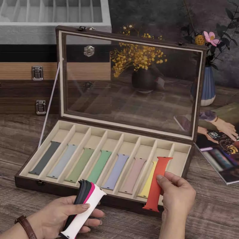 Balenie 8 kusov inteligentných hodiniek, balenie 10 kusov remienkov na Apple, úložný box na remienok, úložný box na perlový náhrdelník, šperkovnica