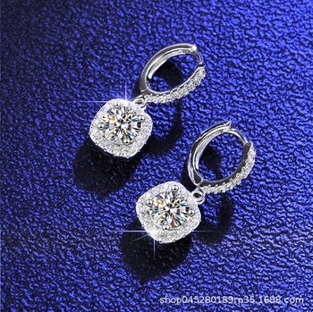 Σκουλαρίκια Mossan με διαμάντια 925 από καθαρό ασήμι, σκουλαρίκια Hao με διαμάντια, σκουλαρίκια Temperament, απλό δώρο Tanabata Festival, ηλεκτρονικό εμπόριο