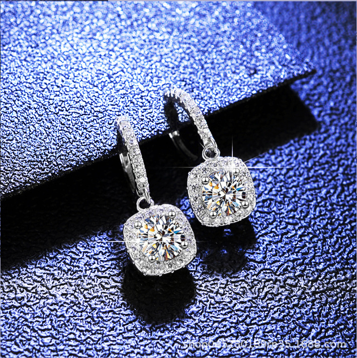 Σκουλαρίκια Mossan με διαμάντια 925 από καθαρό ασήμι, σκουλαρίκια Hao με διαμάντια, σκουλαρίκια Temperament, απλό δώρο Tanabata Festival, ηλεκτρονικό εμπόριο