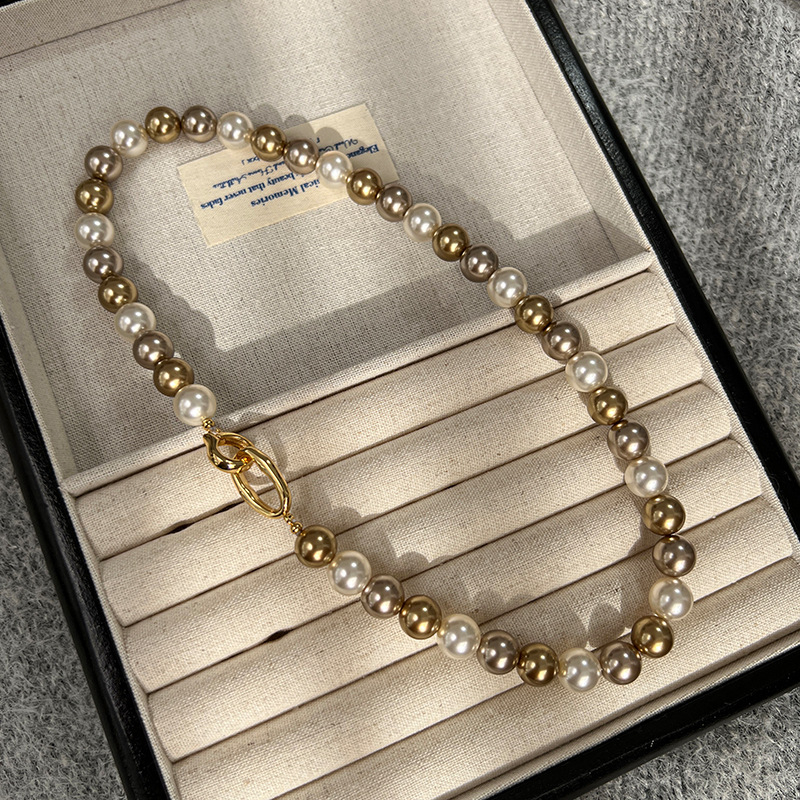 Mišrių spalvų perlų vėrinio aksesuarai moterims, lengviausi deriniai, aukštos klasės nišiniai, lengvi, prabangūs, retro stiliaus karoliukų vėriniai, megztiniai, grandinėlės papuošalai