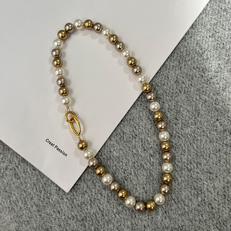 Mišrių spalvų perlų vėrinio aksesuarai moterims, lengviausi deriniai, aukštos klasės nišiniai, lengvi, prabangūs, retro stiliaus karoliukų vėriniai, megztiniai, grandinėlės papuošalai