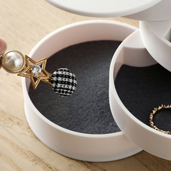 Kūrybinga dulkėms atspari besisukanti papuošalų dėžutė su dangteliu, namų žiedas, karoliai, apyrankė, laikrodis, papuošalai, papuošalų laikymo dėžutė, didmeninė prekyba