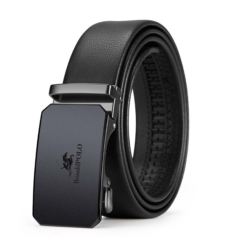 RONALDPOLO vyriškas odinis diržas su automatine sagtimi, grynos jaučio odos vyriškas diržas, verslo stiliaus, paprastas kelnių diržas, dovana, didmeninė prekyba