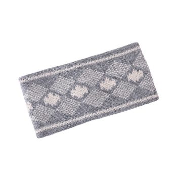 Νέα πλεκτή κορδέλα μαλλιών με νιφάδες χιονιού σε γαλλικό στιλ για το φθινόπωρο και τον χειμώνα του 2024, με φαρδιά άκρη, κορδέλα μαλλιών υψηλής ελαστικότητας, μάλλινη κορδέλα μαλλιών, καρό σχέδιο