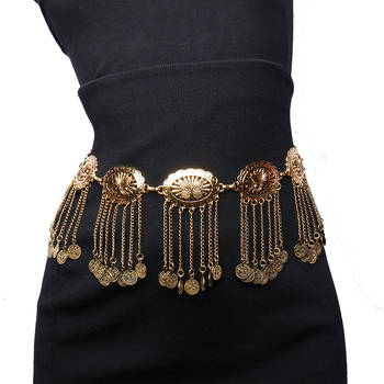 Μόδα νέα μποέμ αλυσίδα μέσης με φούντα κέρματος ρετρό έθνικ στυλ κράμα σημείο διαμάντι χορό της κοιλιάς Αξεσουάρ χονδρικής