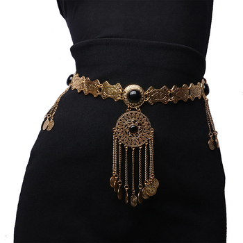Μόδα νέα μποέμ αλυσίδα μέσης με φούντα κέρματος ρετρό έθνικ στυλ κράμα σημείο διαμάντι χορό της κοιλιάς Αξεσουάρ χονδρικής
